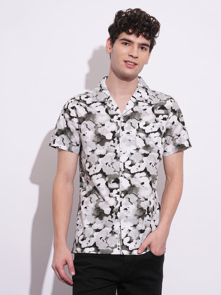 Black Regular Fit Regular Collar Men's Shirt by Being Human Clothing