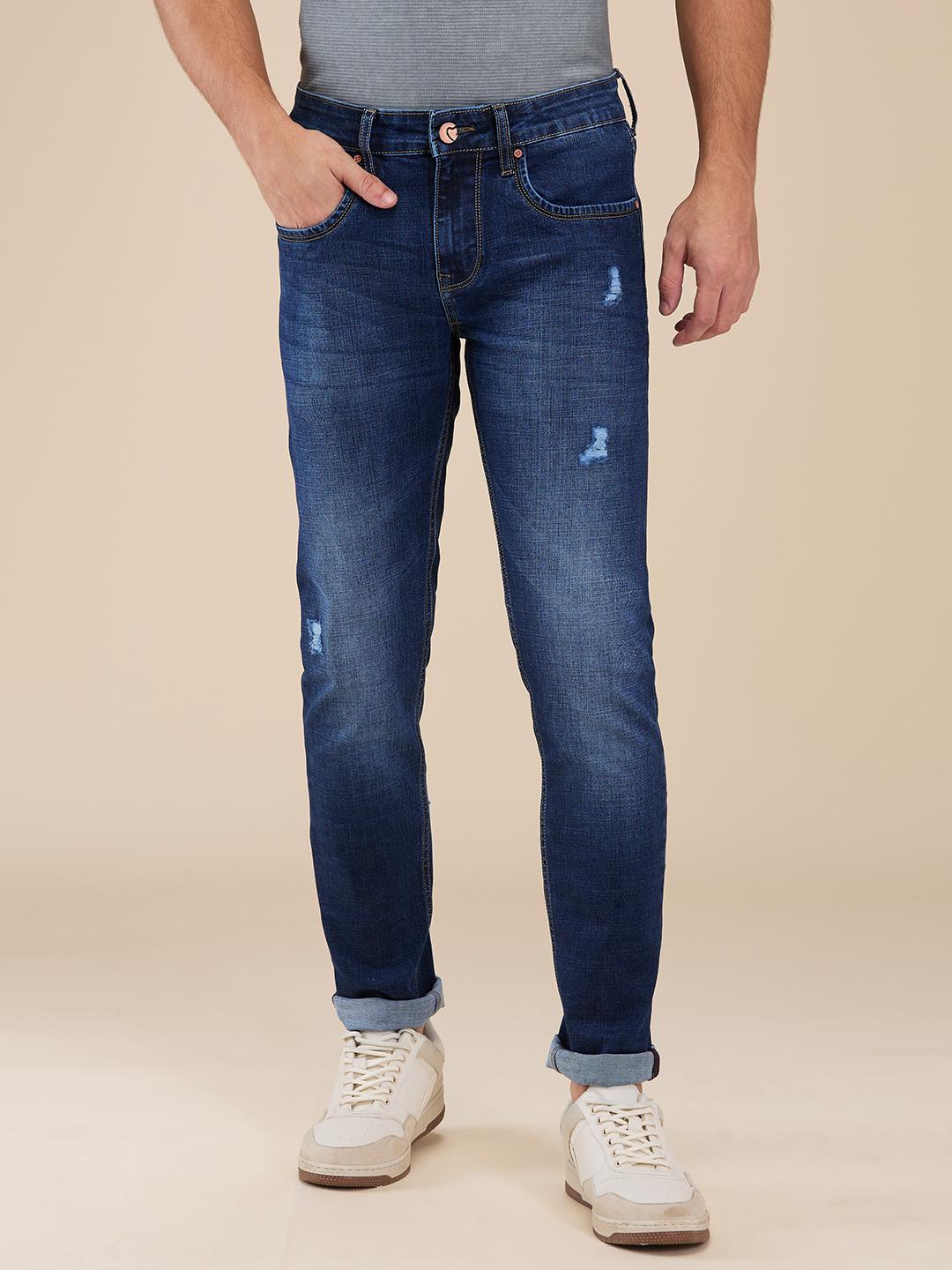 Blue Slim Fit Denims For Men By Being Human Clothing