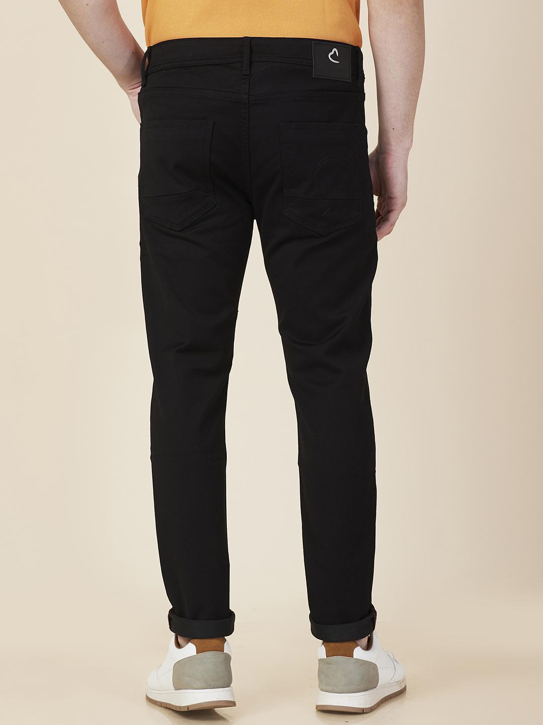 Black Cropped Fit Denims For Men By Being Human Clothing