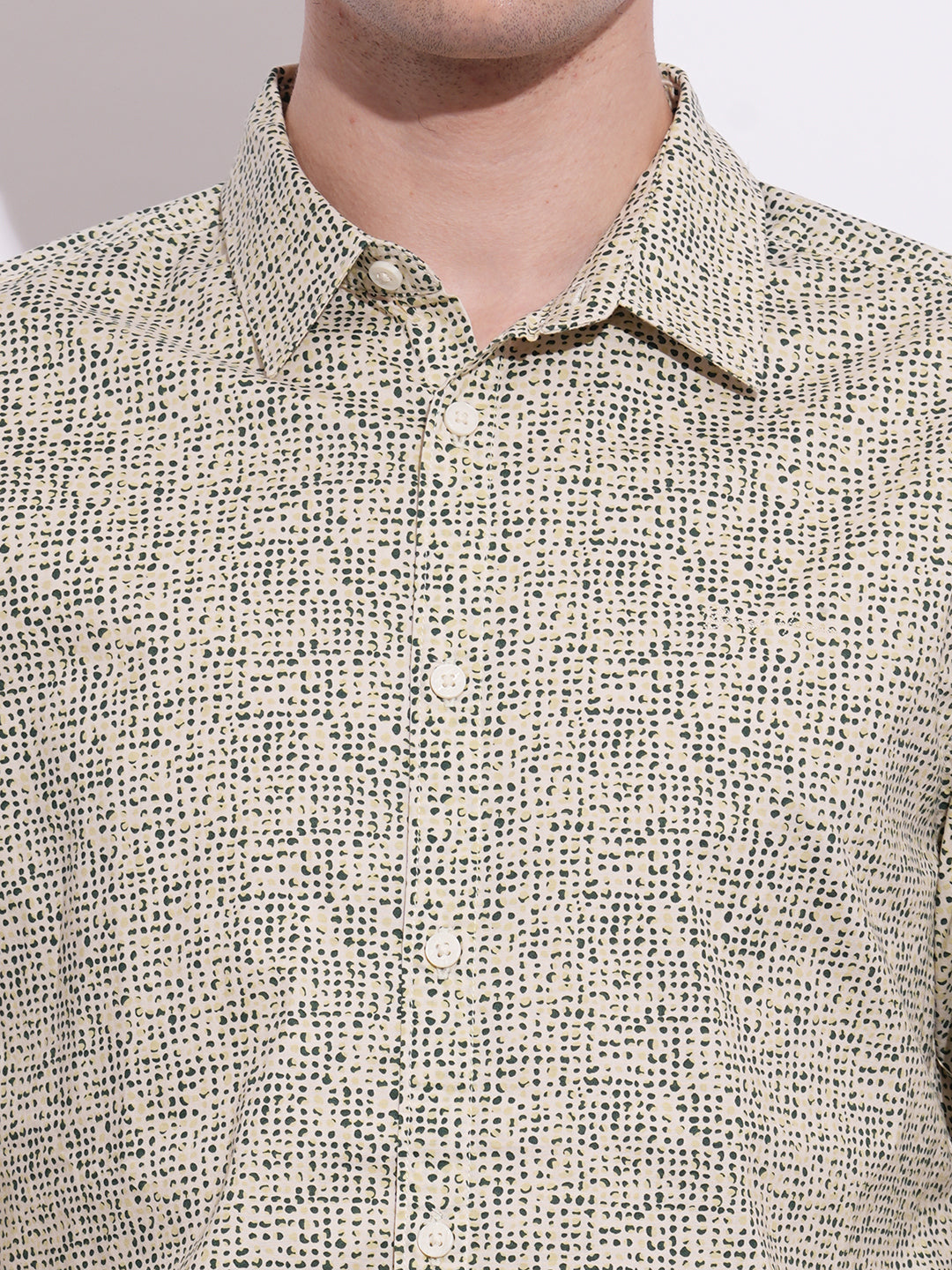 Off White Regular Fit Regular Collar Men's Shirt by Being Human Clothing