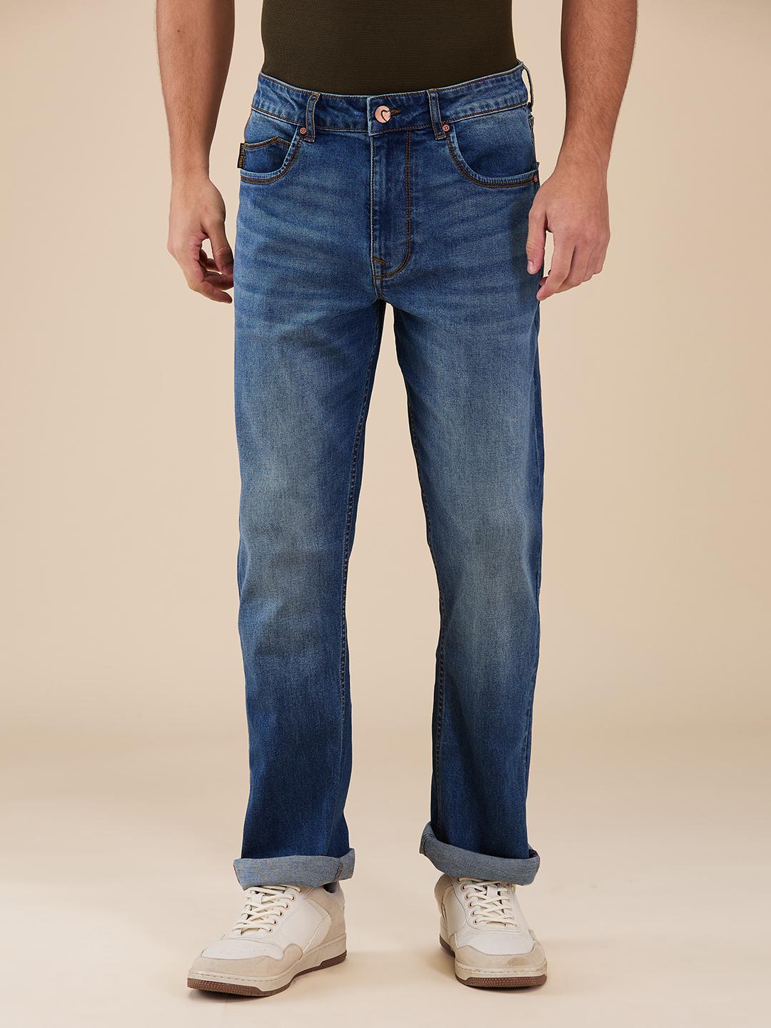 Blue Boot Cut Fit Denims For Men By Being Human Clothing