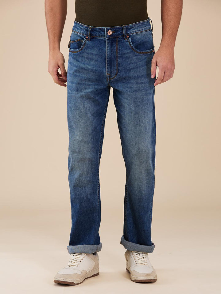 Blue Boot Cut Fit Denims For Men By Being Human Clothing