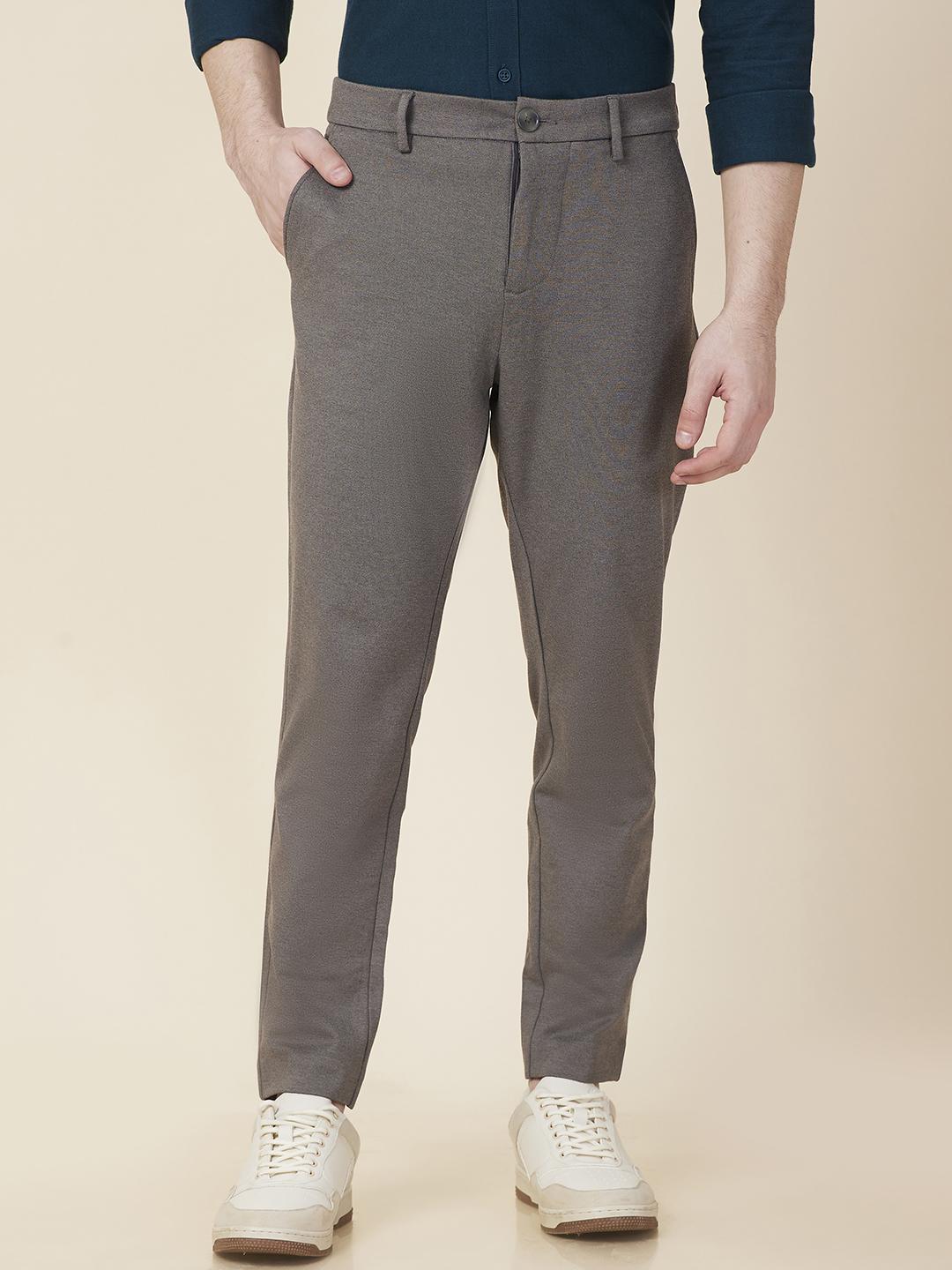 Grey Cropped Fit Chino For Men By Being Human Clothing