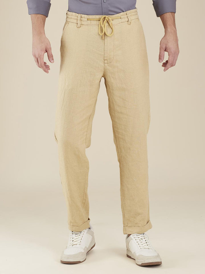Khaki Regular Fit Joggers For Men By Being Human Clothing
