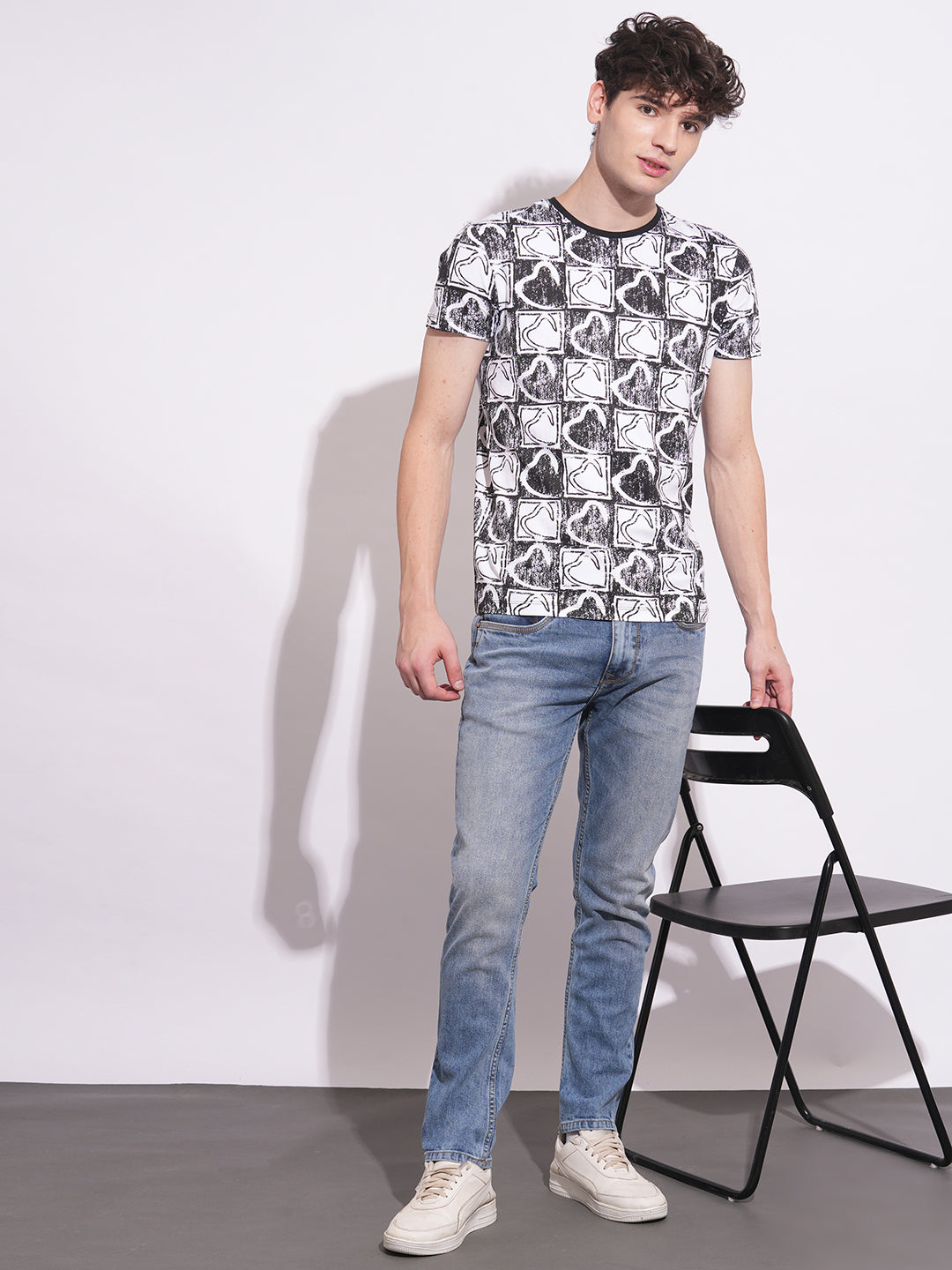 Light Blue Cropped Fit Denims For Men By Being Human Clothing