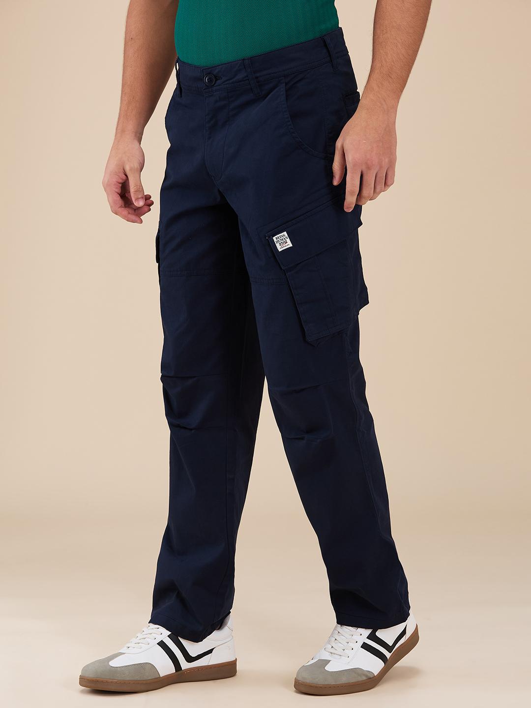 Navy Slim Fit Cargo For Men By Being Human Clothing