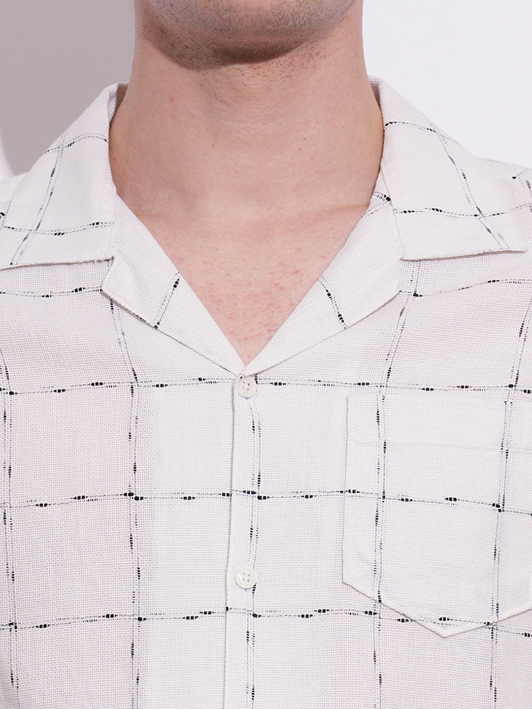 Off White Regular Fit Regular Collar Men's Shirt by Being Human Clothing