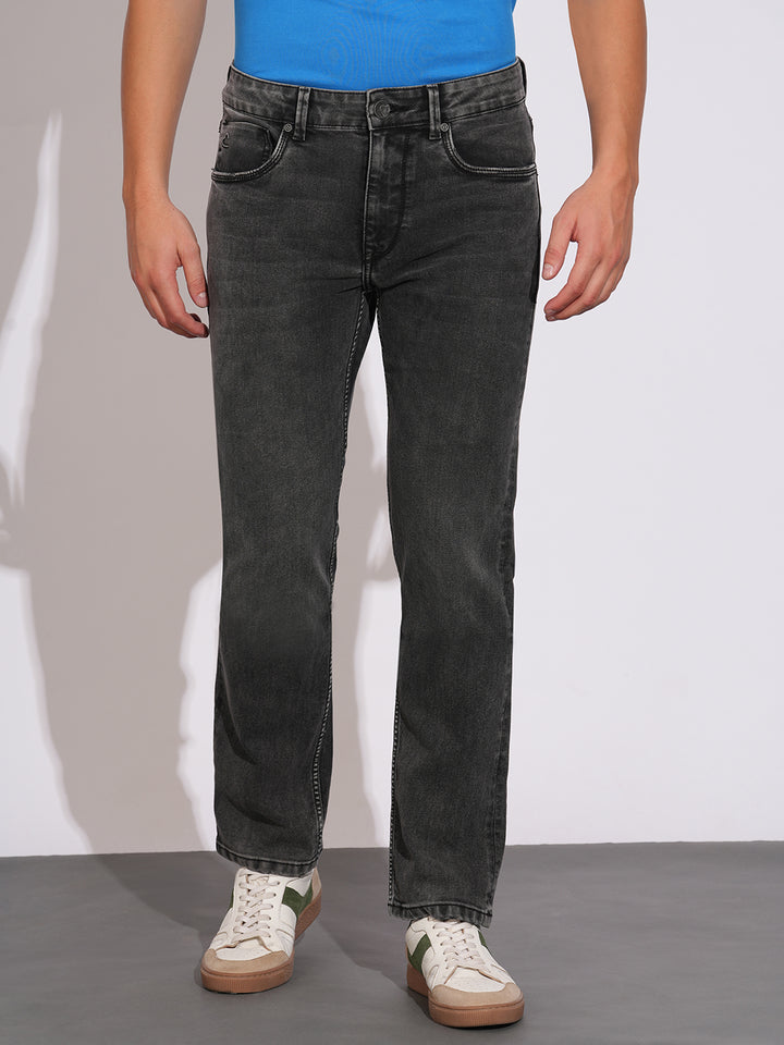 Black Slim Fit Men's Mid Rise Jeans  