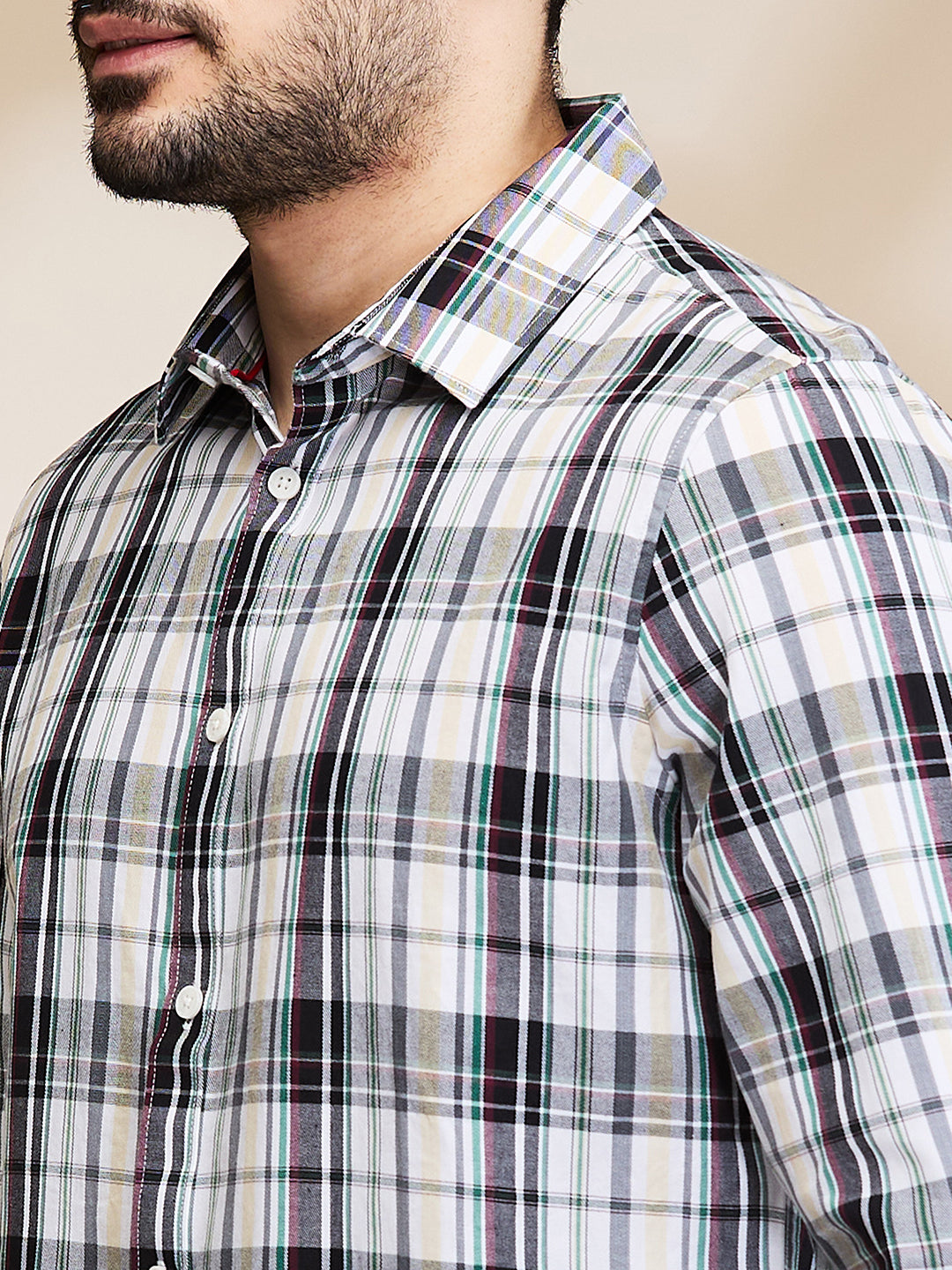 White Slim Fit Regular Collar Men's Shirt by Being Human Clothing