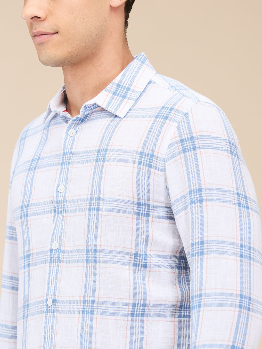 White Slim Fit Regular Collar Men's Shirt by Being Human Clothing