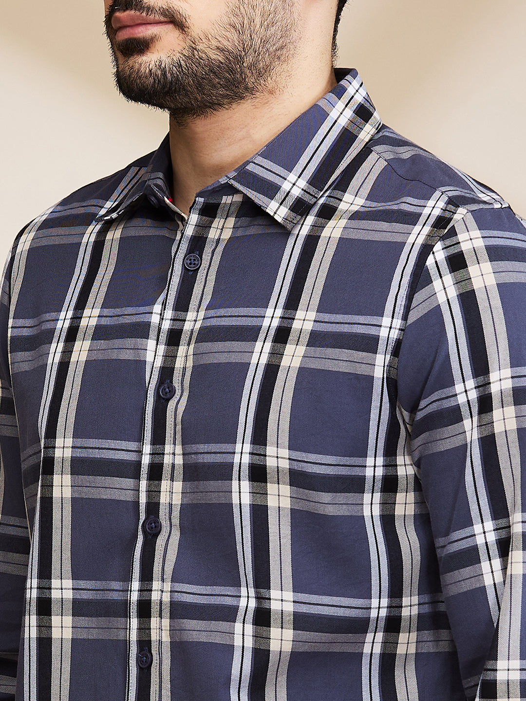 Grey Slim Fit Regular Collar Men's Shirt by Being Human Clothing