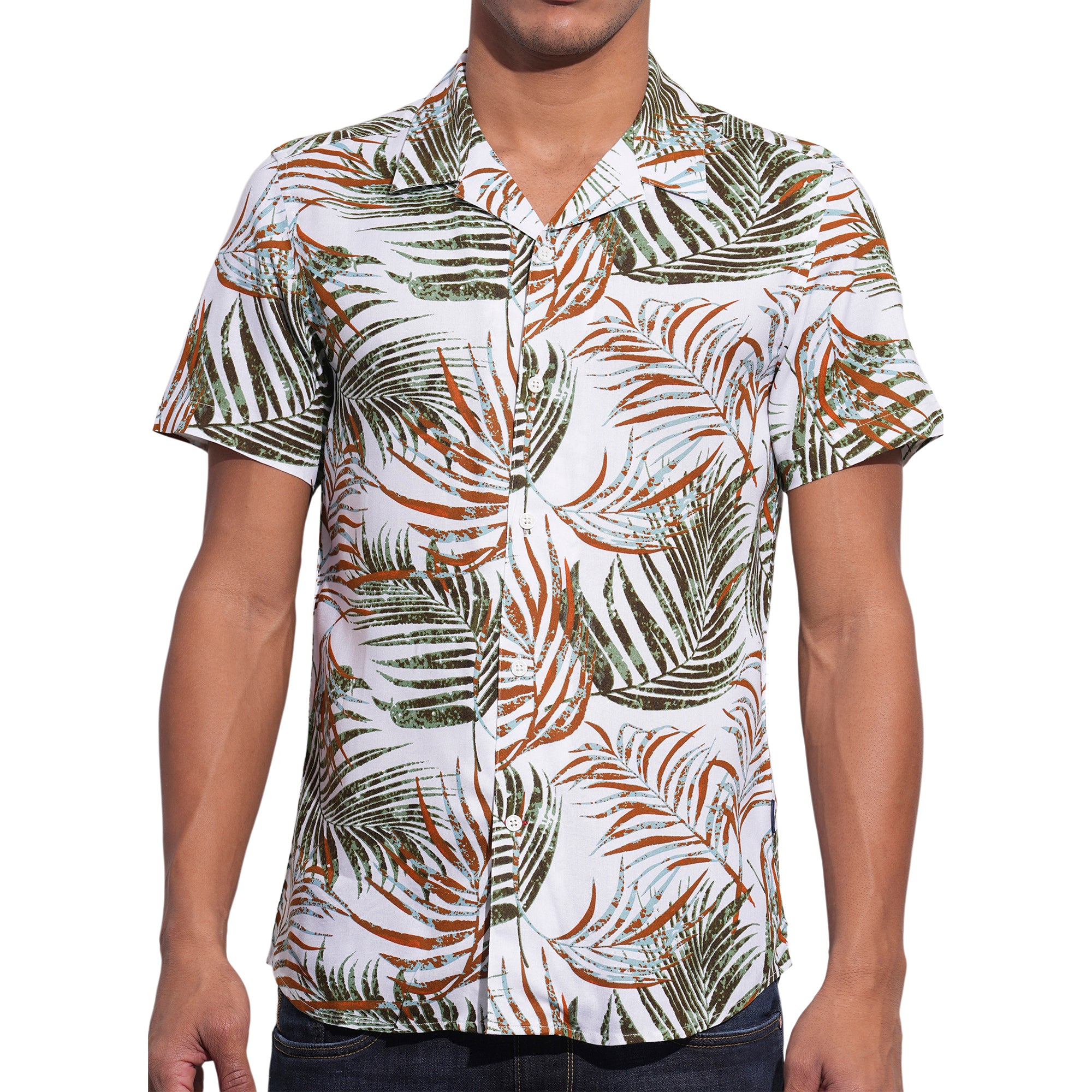 White Slim Fit Regular Collar Men's Shirt by Being Human Clothing