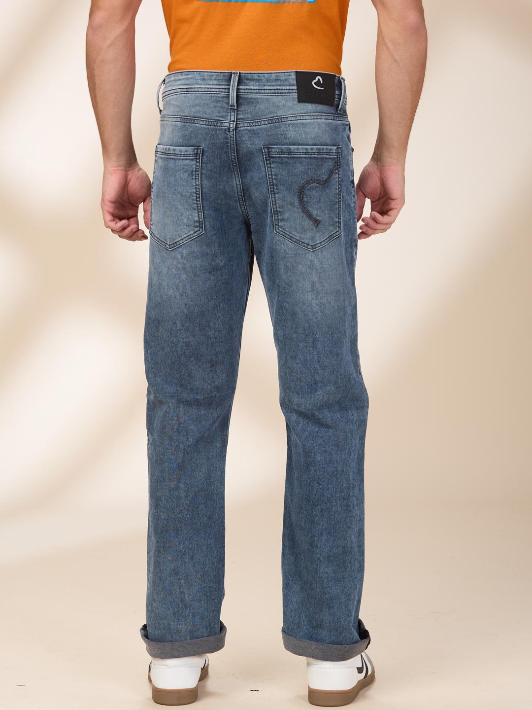 Grey Straight Fit Denims For Men By Being Human Clothing