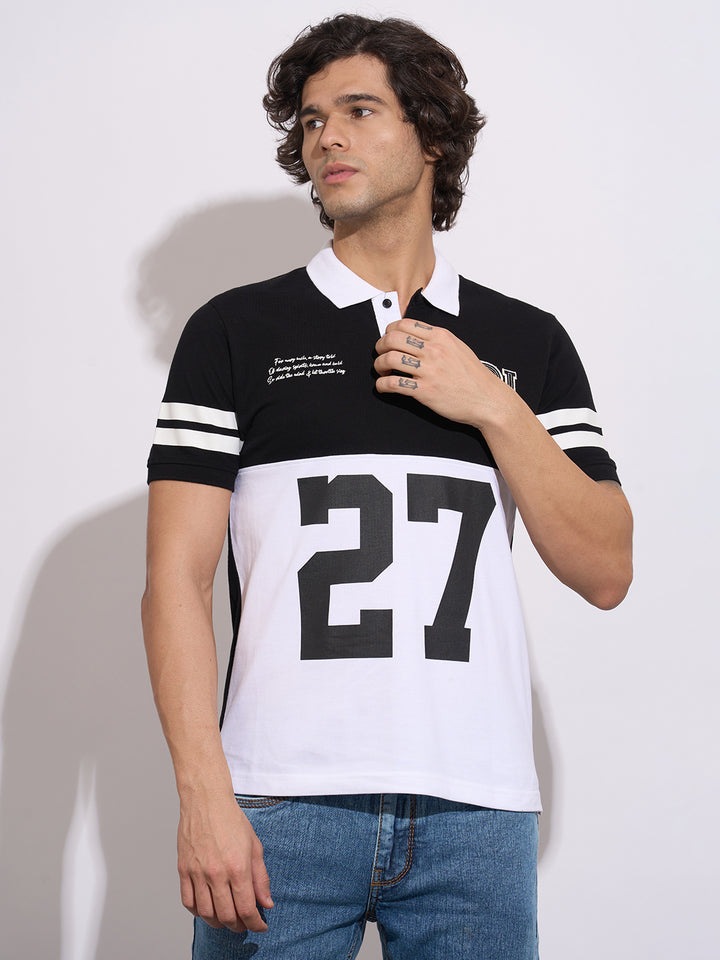 Black Regular Fit Men's Polo T-Shirt