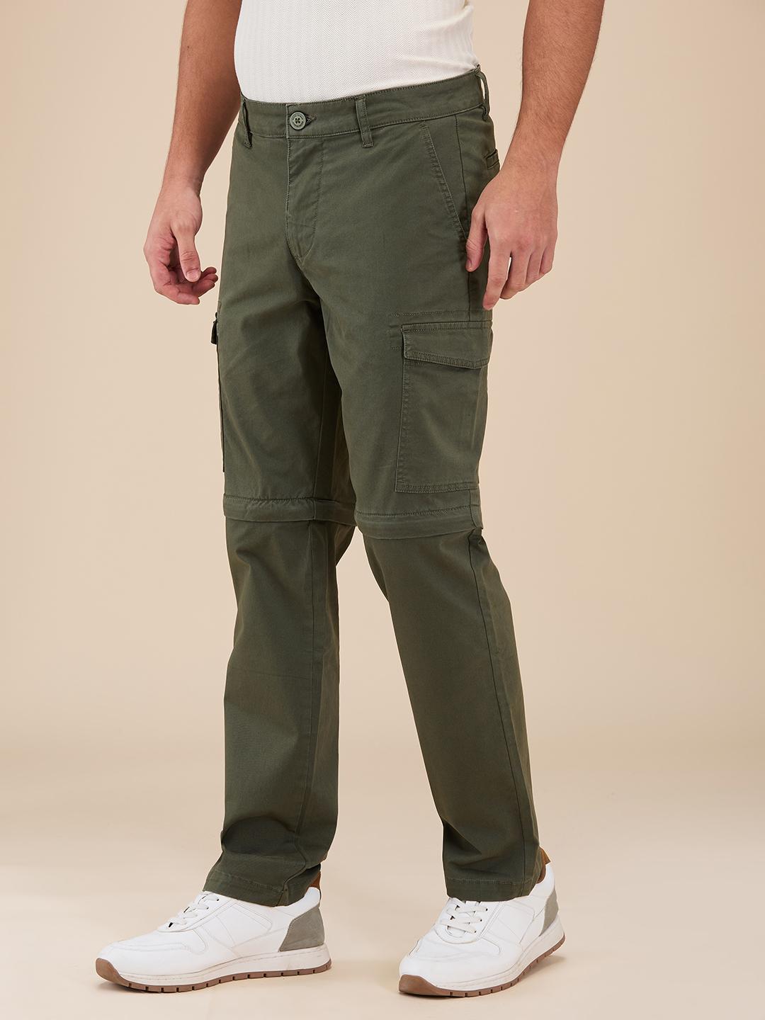 Military Green Easy Fit Cargo For Men By Being Human Clothing