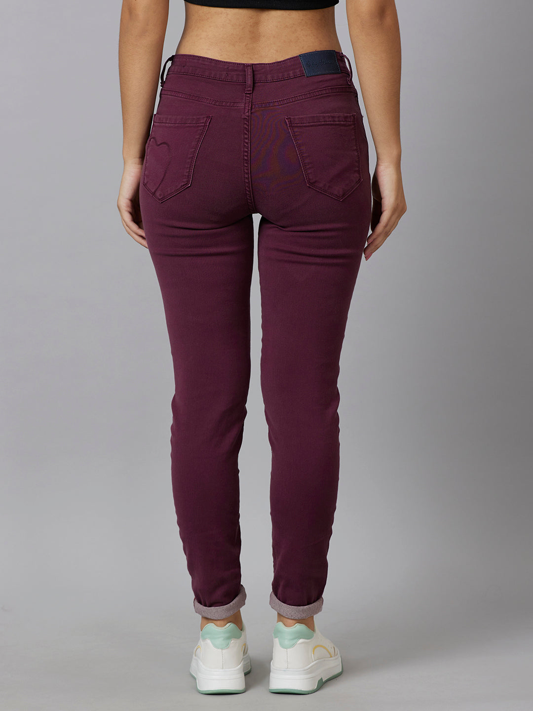 Plum Mid Rise Skinny Fit Women's Denims By Being Human Clothing