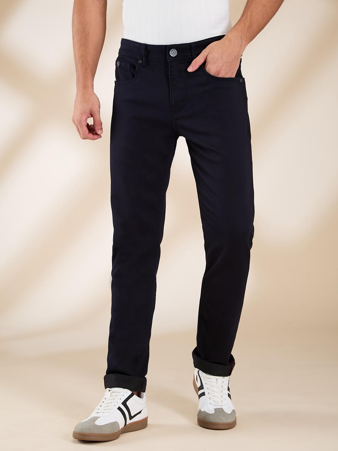 Navy Slim Fit Denims For Men By Being Human Clothing