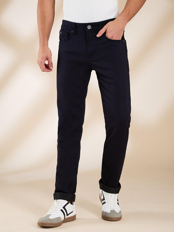 Navy Slim Fit Denims For Men By Being Human Clothing