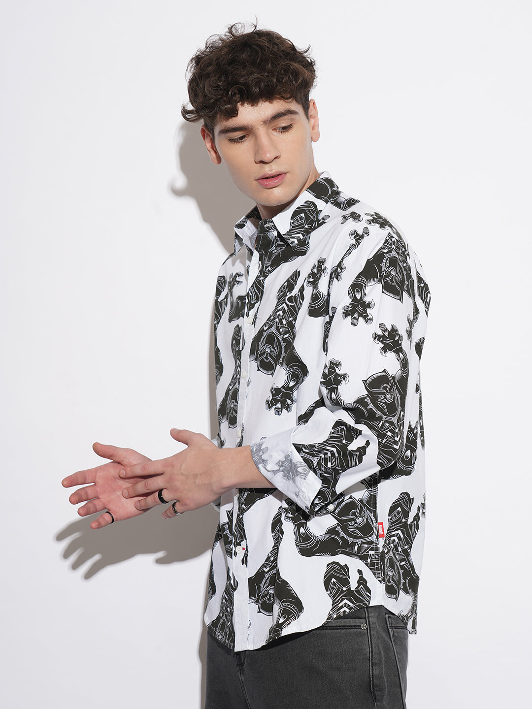 White Comfort Fit Regular Collar Men's Shirt by Being Human Clothing