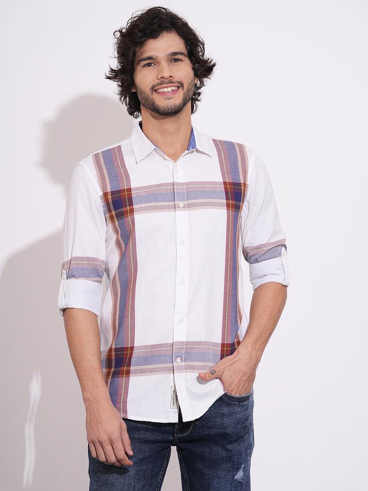 White Moderno Fit Regular Collar Men's Shirt