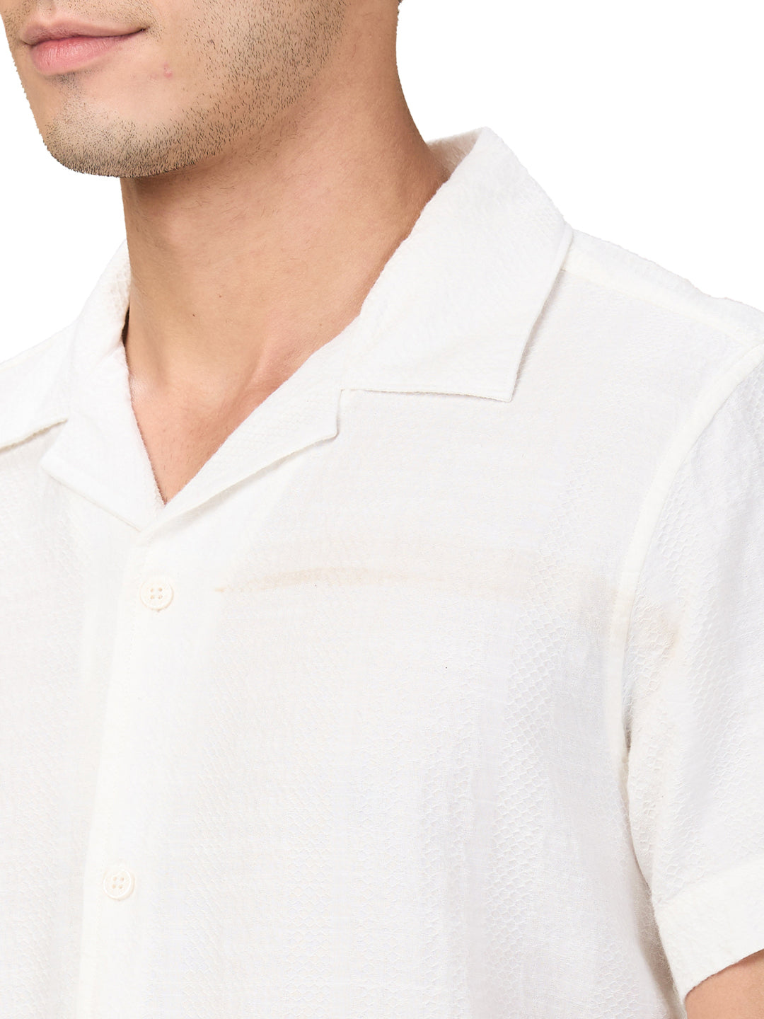 Beige Regular Fit Regular Collar Men's Shirt by Being Human Clothing