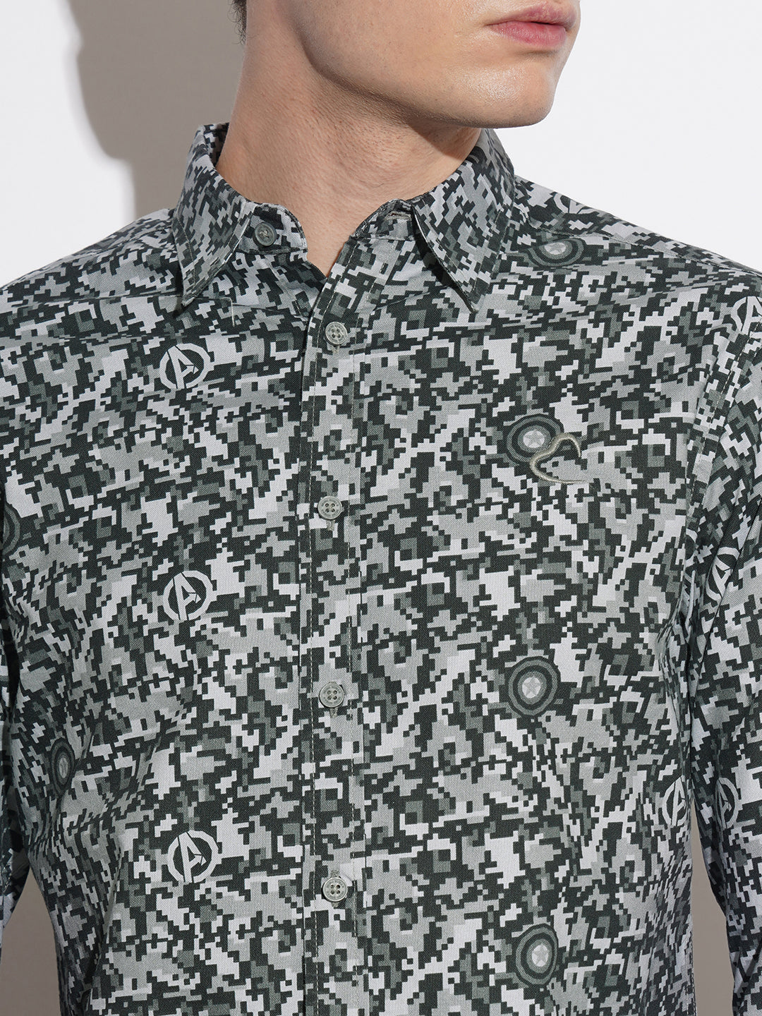 Black Comfort Fit Regular Collar Men's Shirt by Being Human Clothing