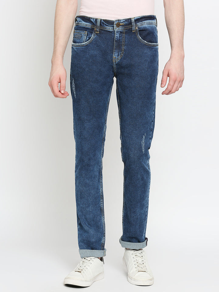 Blue Slim Fit Denim for Men by Being Human Clothing