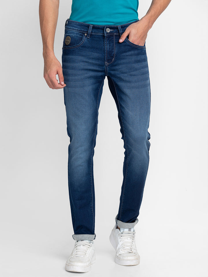 Blue Skinny Fit Denim for Men by Being Human Clothing