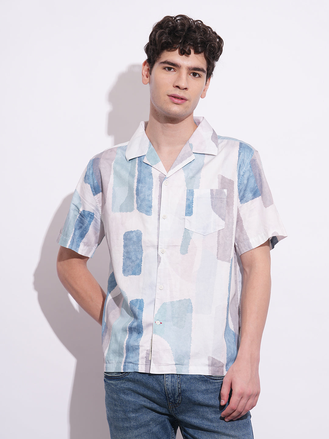 White Easy Fit Regular Collar Men's Shirt by Being Human Clothing