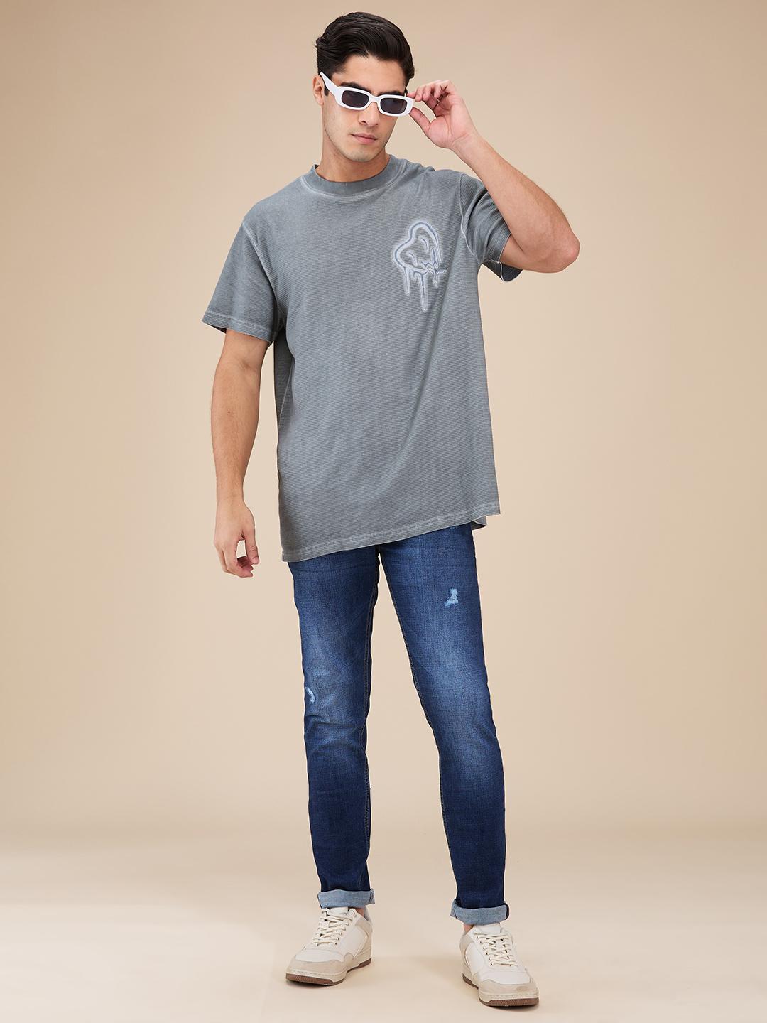 Blue Slim Fit Denims For Men By Being Human Clothing
