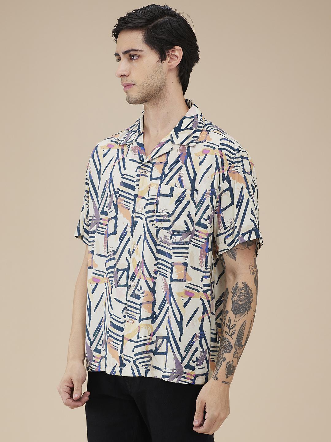 Yellow Easy Fit Regular Collar Men's Shirt by Being Human Clothing