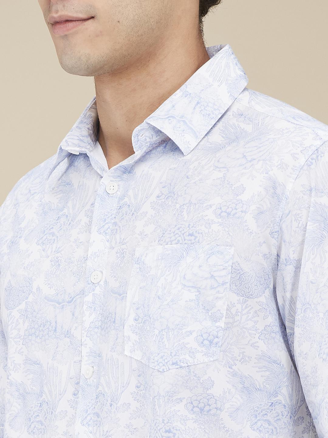 White Regular Fit Regular Collar Men's Shirt by Being Human Clothing