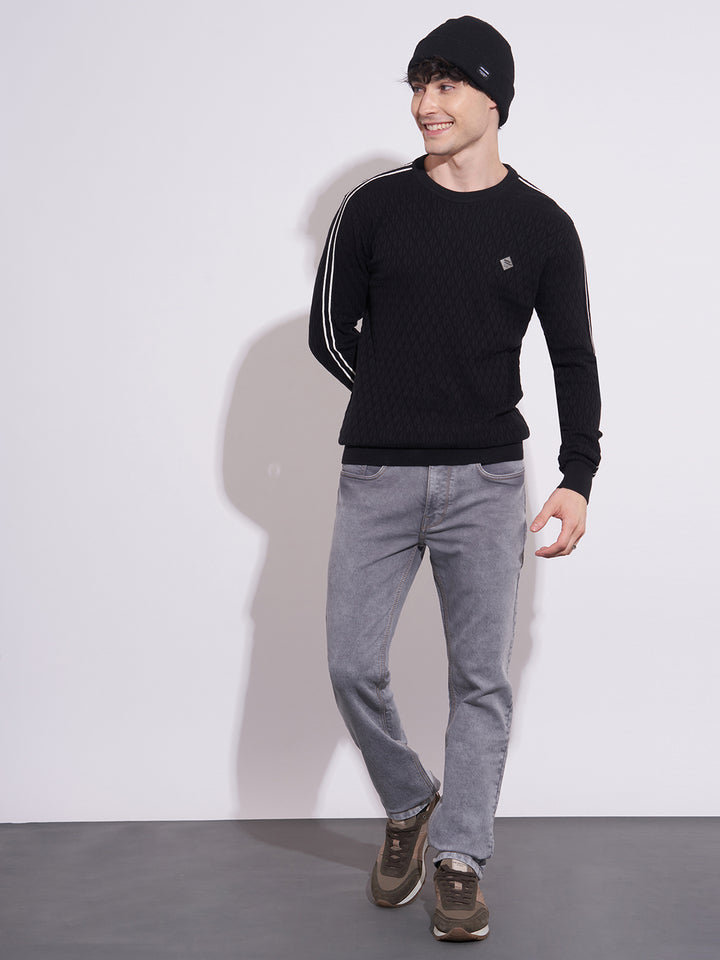 Black Regular Fit Men's Sweatshirt