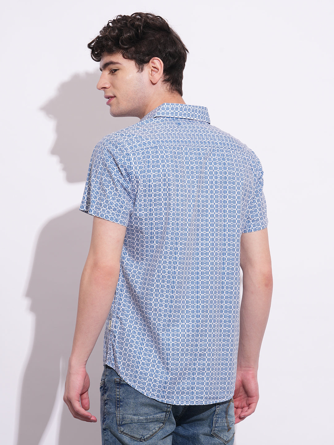 Navy Regular Fit Regular Collar Men's Shirt by Being Human Clothing