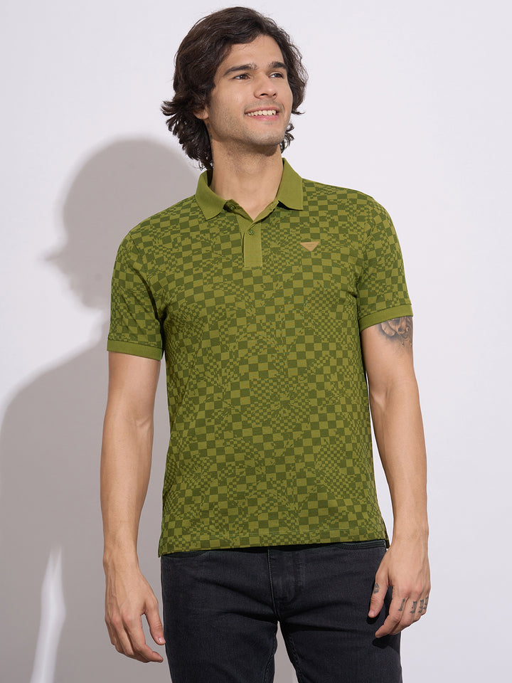 Olive Regular Fit Men's Polo T-Shirt