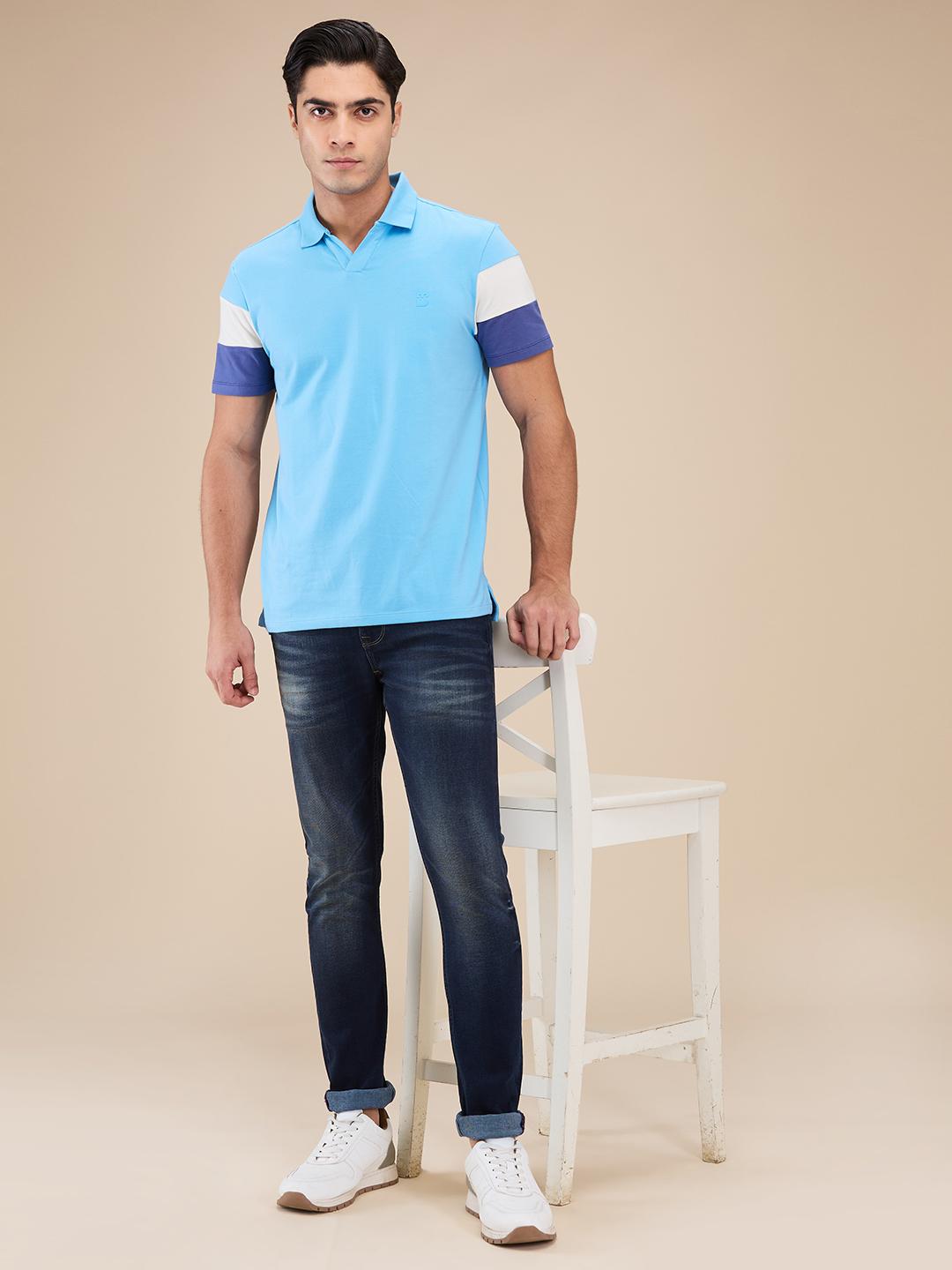 Dark Blue Slim Fit Denims For Men By Being Human Clothing