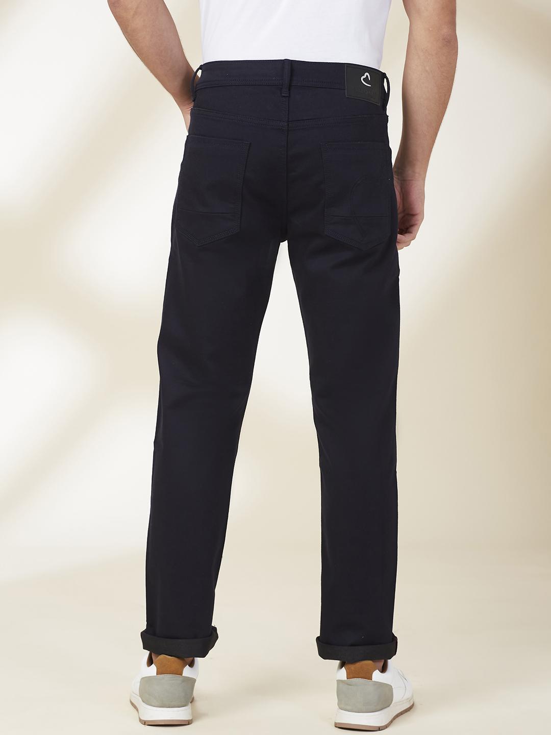 Navy Straight Fit Denims For Men By Being Human Clothing