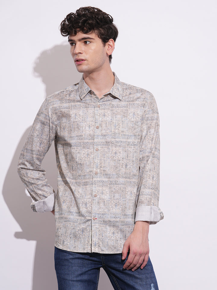 Blue Regular Fit Regular Collar Men's Shirt
