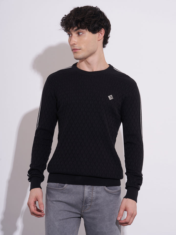 Black Regular Fit Men's Sweatshirt