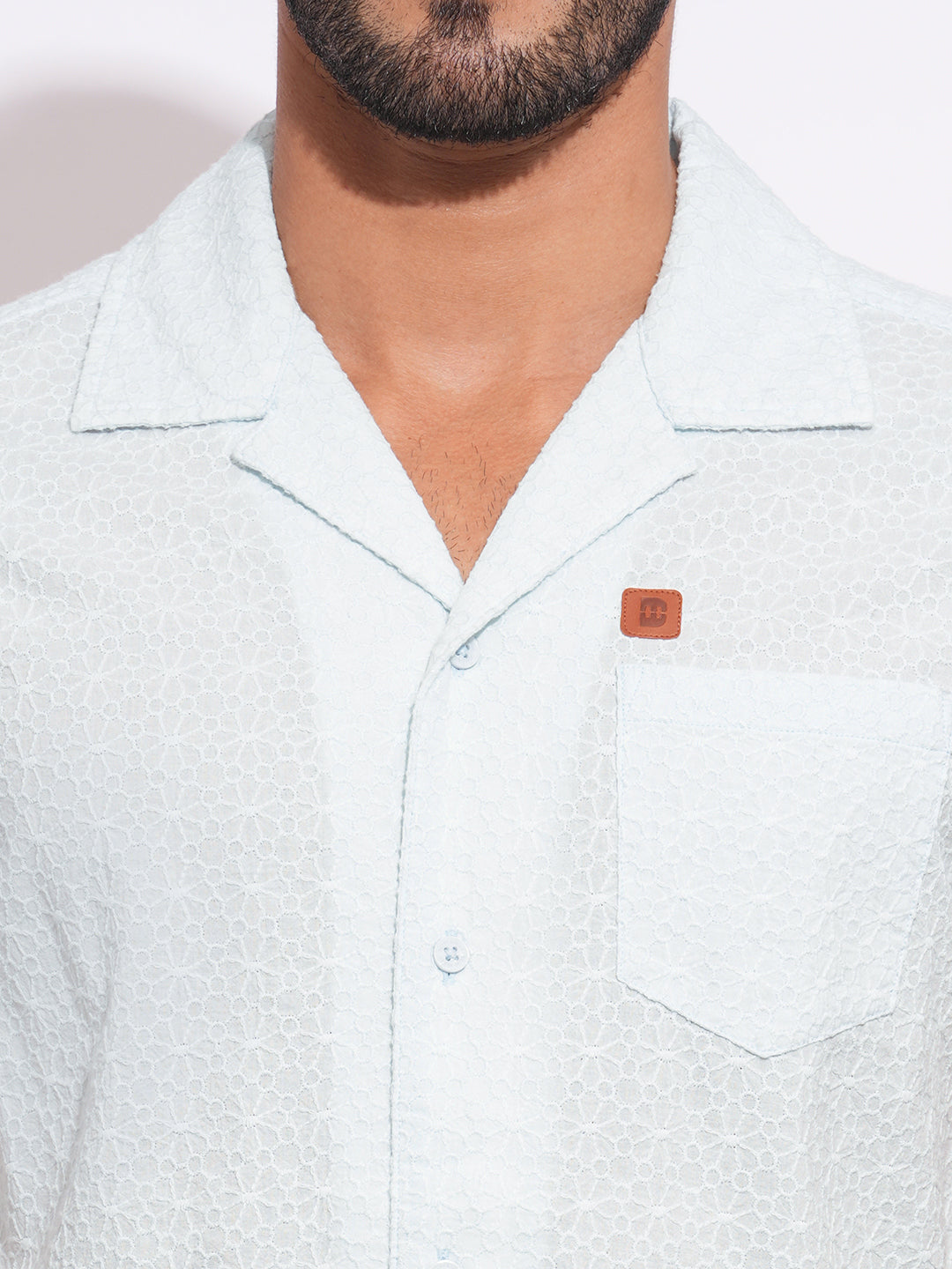 Sky Blue Regular Fit Regular Collar Men's Shirt by Being Human Clothing