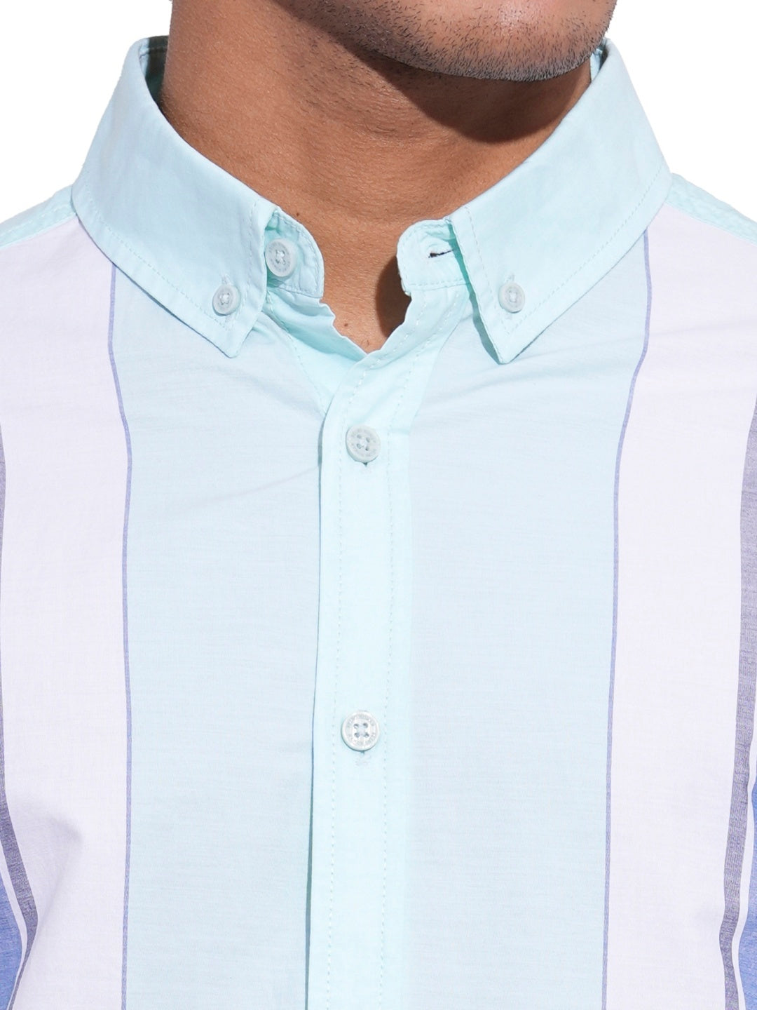 Sea Green Regular Fit Regular Collar Men's Shirt by Being Human Clothing