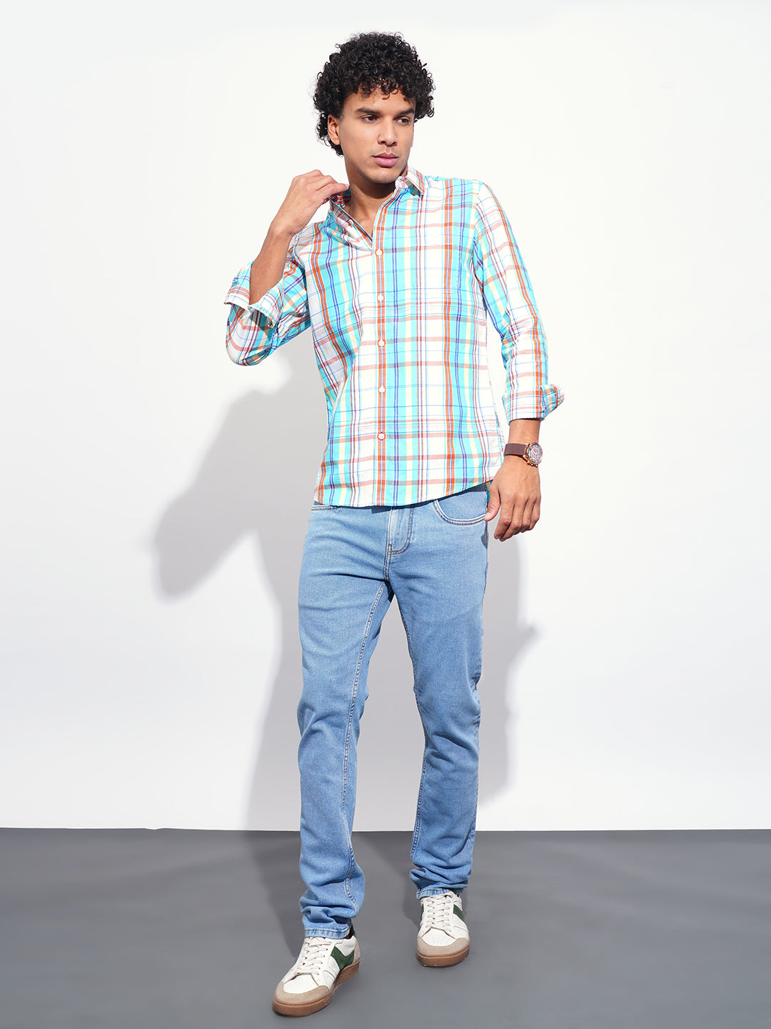 Mustard Regular Fit Regular Collar Men's Shirt by Being Human Clothing