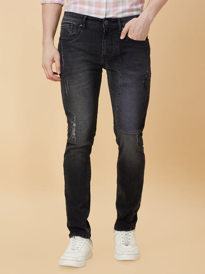 Black Neon-Slim Fit Denims for Men by Being Human Clothing