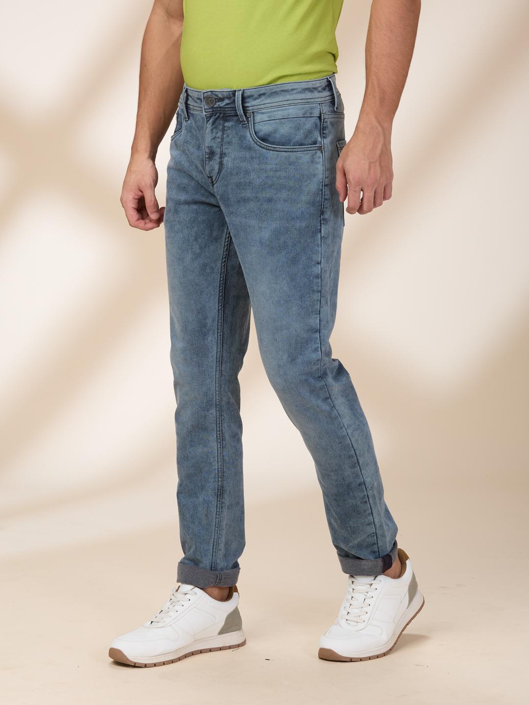 Grey Slim Fit Denims For Men By Being Human Clothing