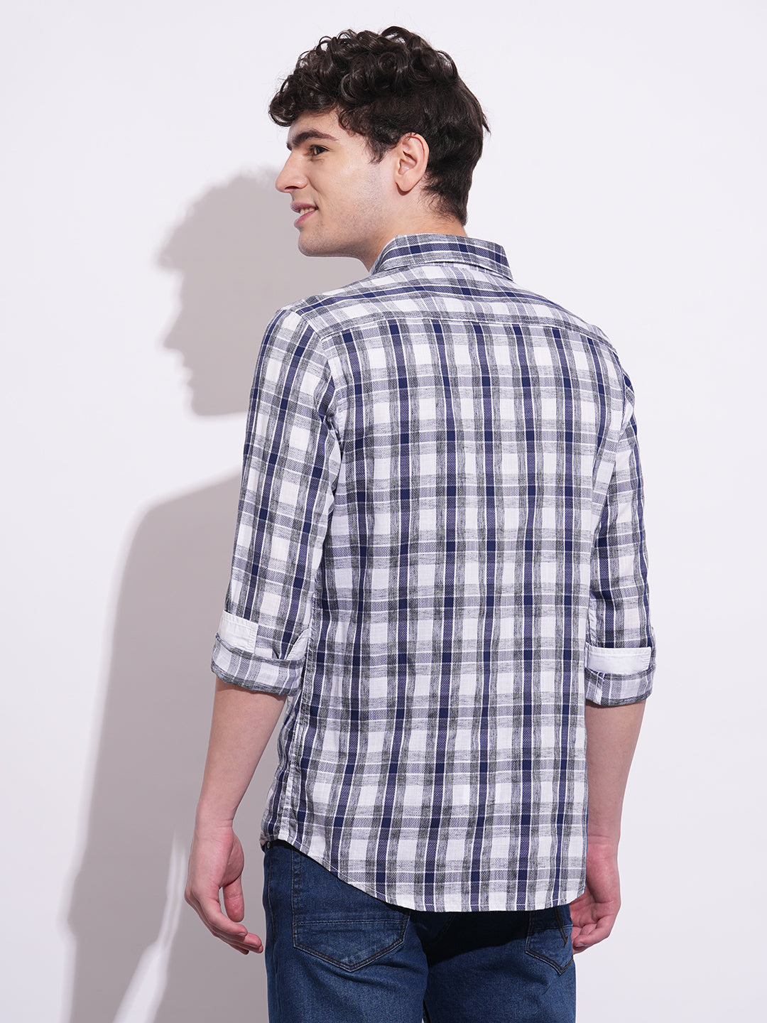 Navy Regular Fit Regular Collar Men's Shirt by Being Human Clothing