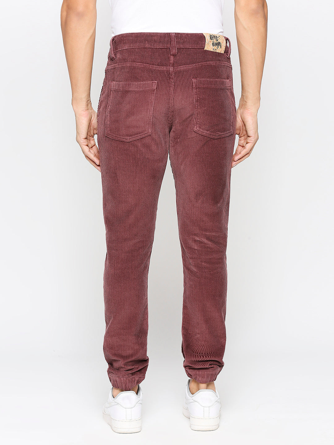 Maroon Slim Fit Joggers For Men By Being Human Clothing