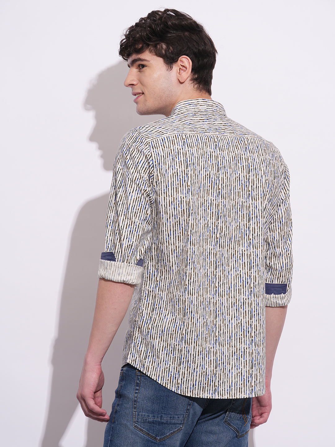 White Regular Fit Regular Collar Men's Shirt by Being Human Clothing