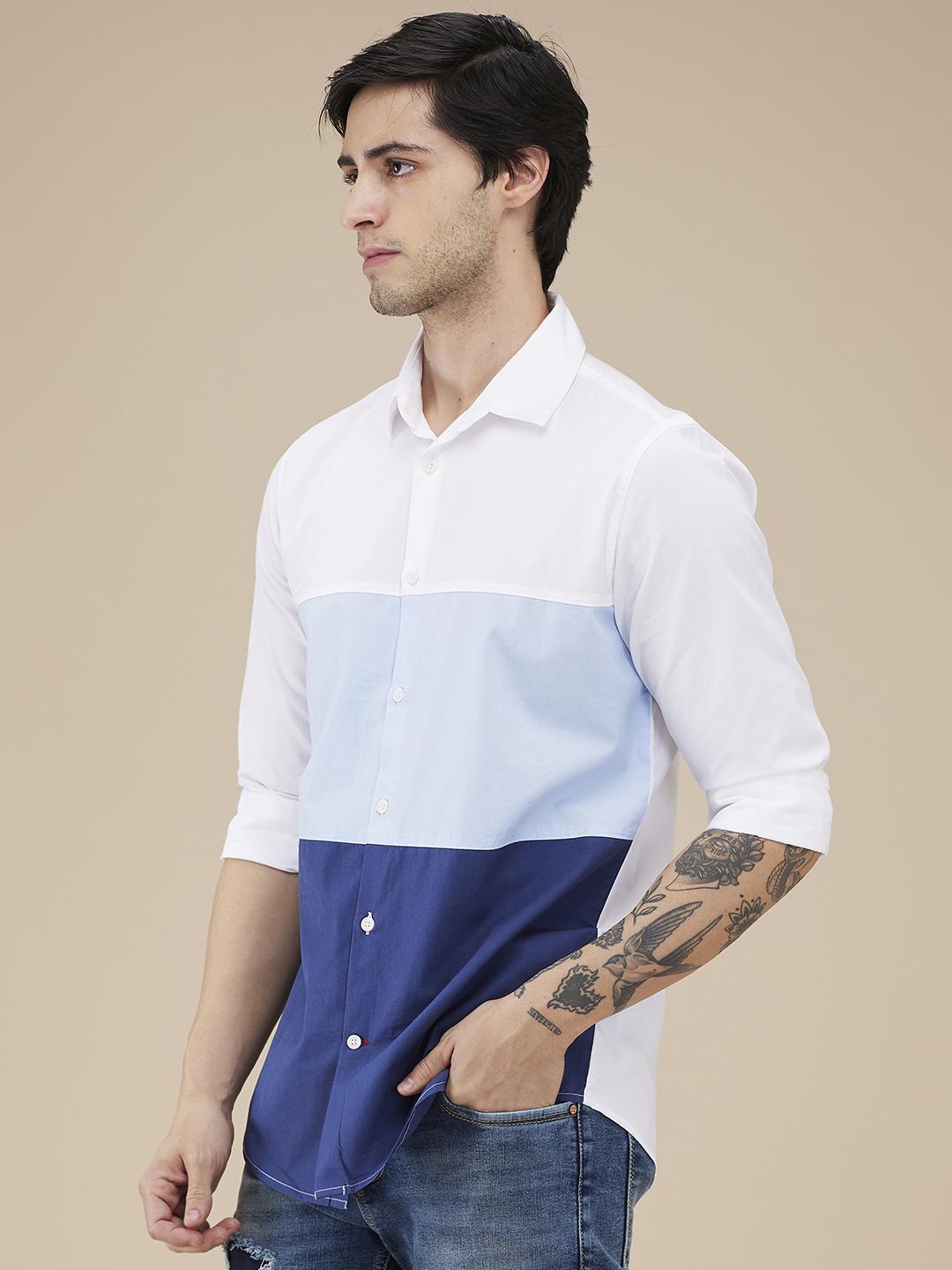 White Regular Fit Regular Collar Men's Shirt by Being Human Clothing