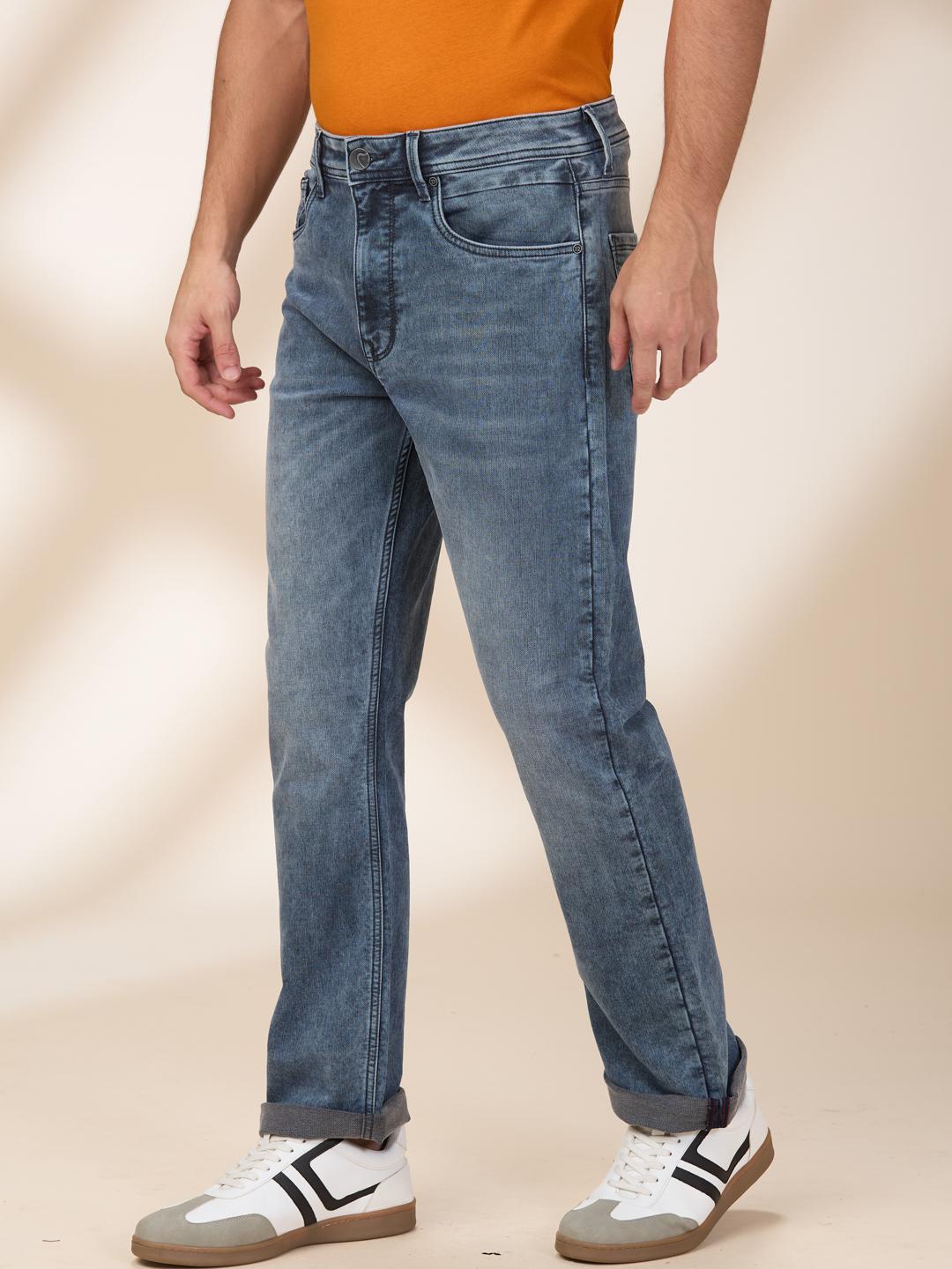 Grey Straight Fit Denims For Men By Being Human Clothing