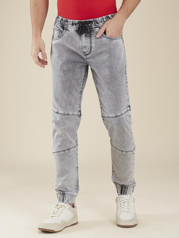 Grey Slim Fit Joggers For Men